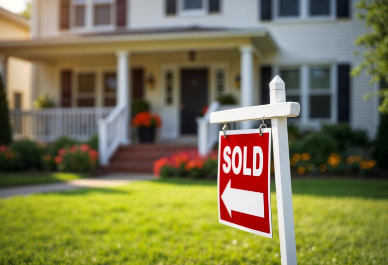 Sold sign in front of home showing fast, affordable sale.