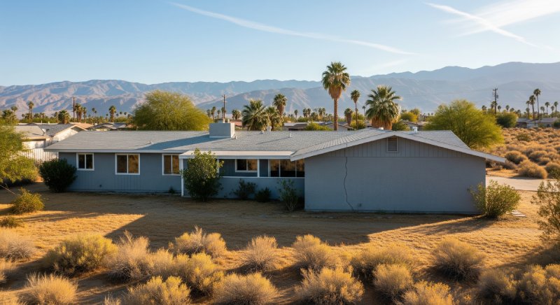 Rancho Mirage desert home with mountain backdrop, showing Osborne Homes’ ability to purchase as-is.